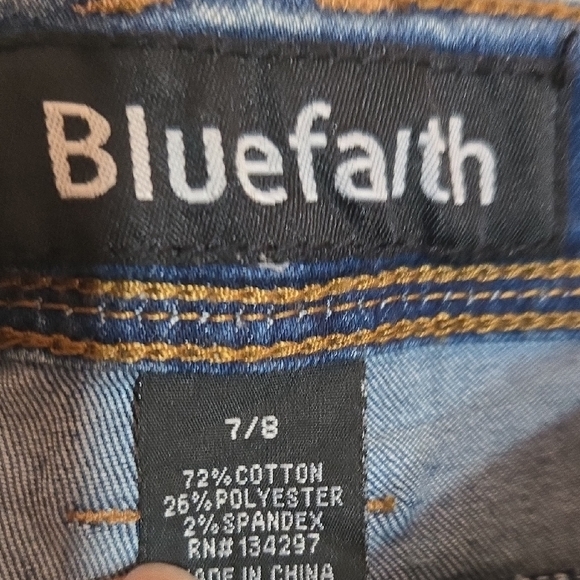 Bluefaith Distressed Light Blue Flare Jeans - Picture 3 of 10